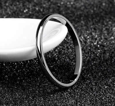 Anello Sottile 2 Mm In Acciaio Al Tungsteno Fascia Nuziale - Foto 4