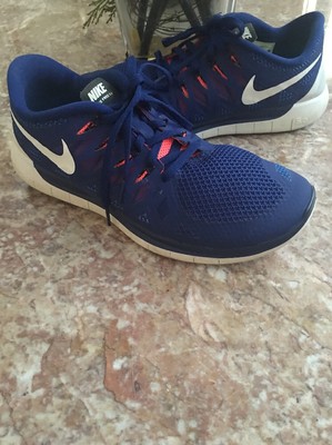 MENS NIKE FREE 5.0 SHOES SIZE 9 deep royal blue white black 