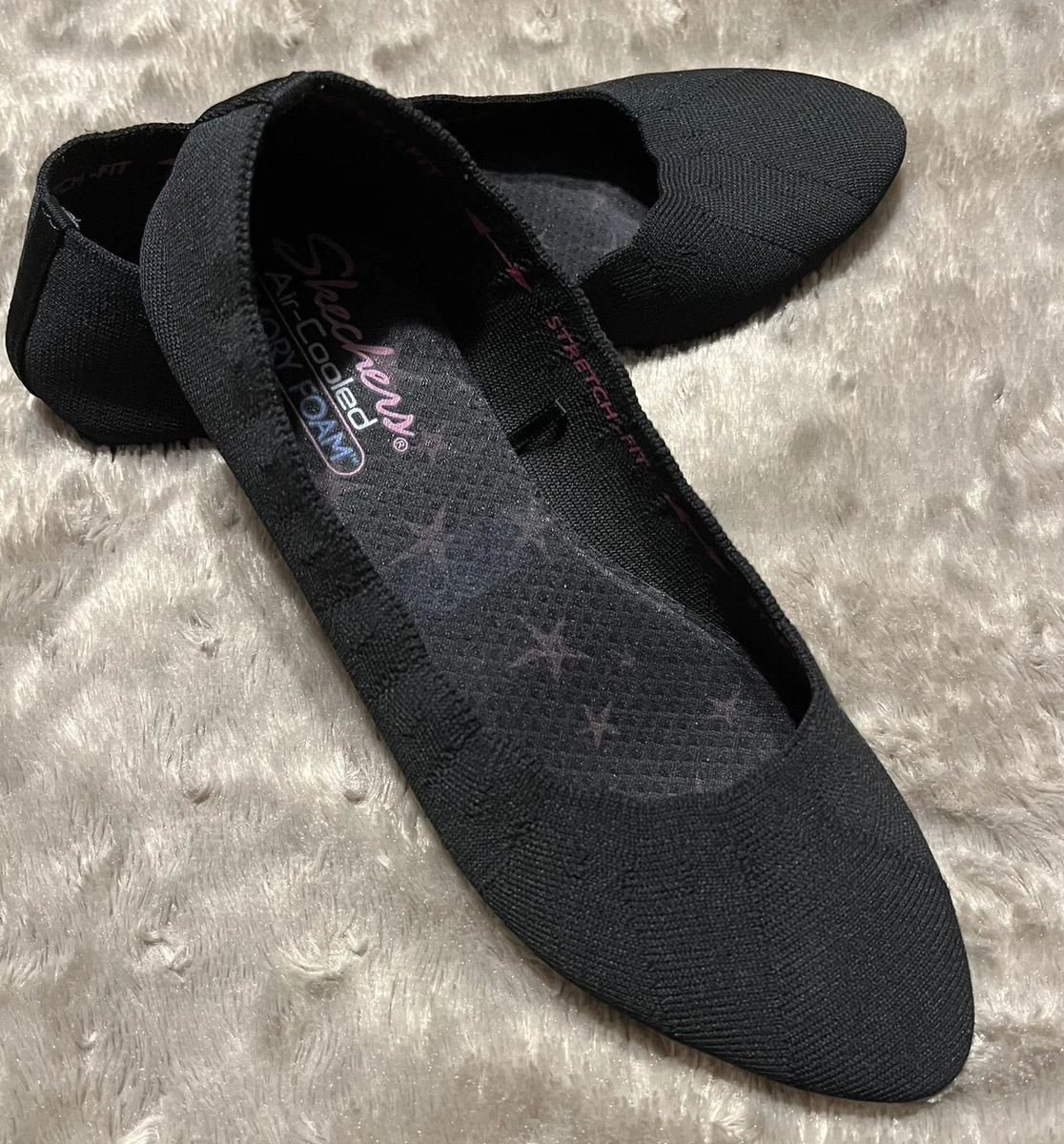 Pelágico Terminal Revolucionario Skechers Cleo Bewitch Black Flats Slip On Washable 48885 Womens Size 8 EUC  | eBay