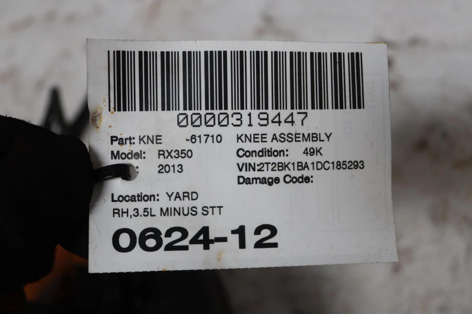 2010-2015 LEXUS RX350 AWD FRONT RIGHT SPINDLE KNUCKLE HUB W/ CONTROL ARM OEM - Image 4 of 4