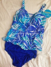 Women Swimming Suits Two Piece Tankini Set for Women Blue Size 20