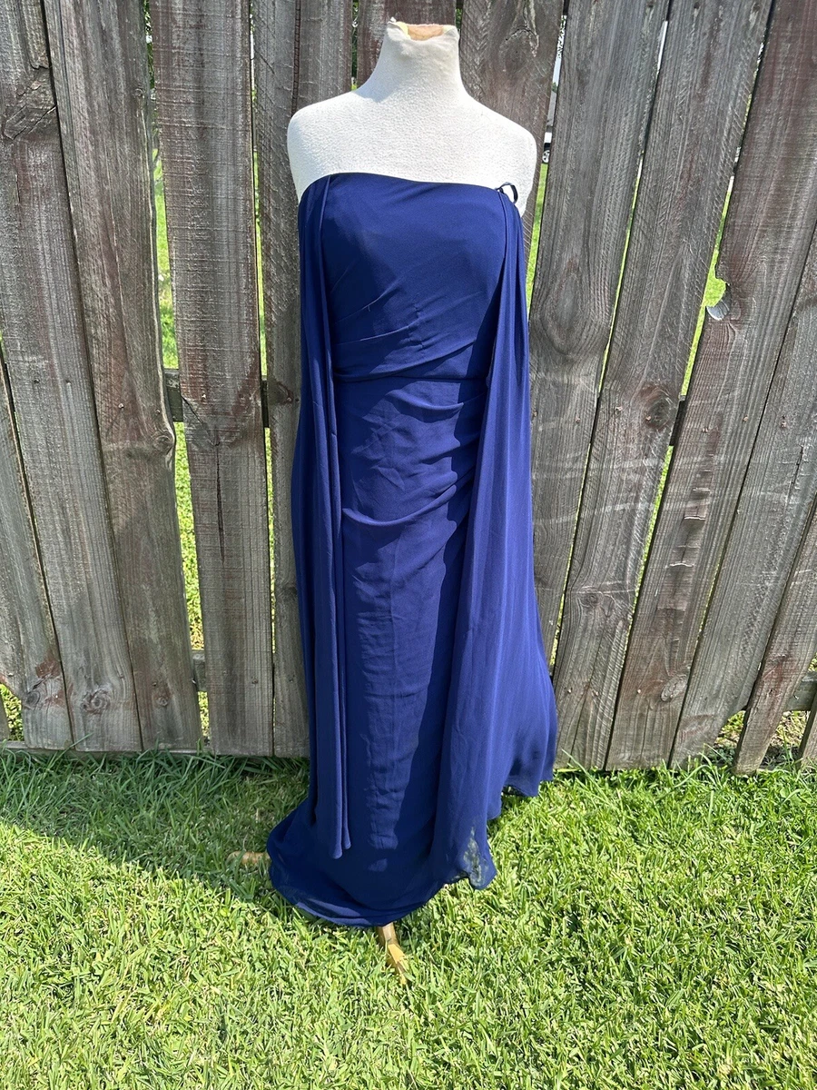 Lauren Ralph Lauren Evening Gown Dress Strapless Navy Blue Size 6