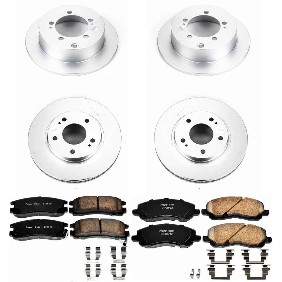 Juego de 4 ruedas cupé delantero y trasero CRK1683 Powerstop disco de freno y pastillas Foto 3 de 4