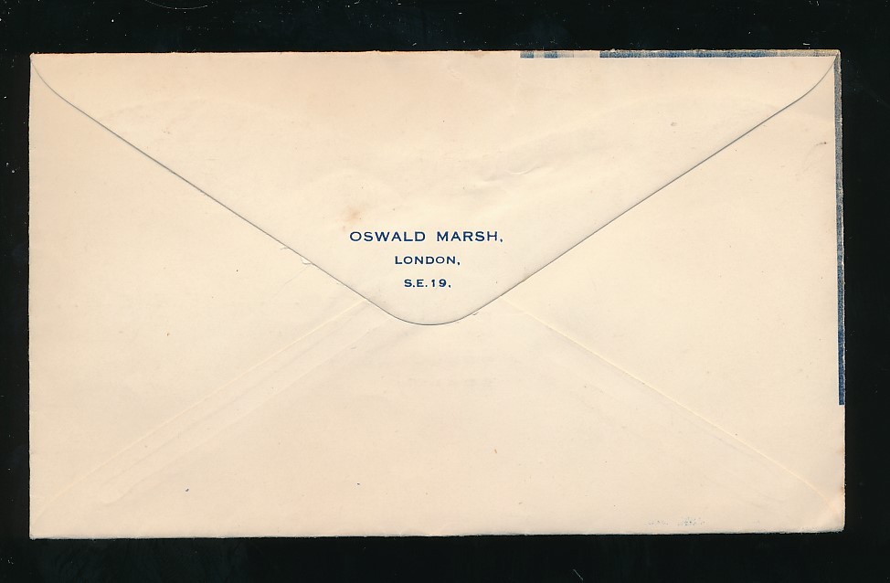 STAMP DEALER 1940 OSWALD MARSH ILLUSTRATED ENV. FRANKED SILVER JUBILEE