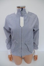 Maharishi Mhi Womens Jackets, Coat, Blue & White Pinstriped, Summer, New Bnwt