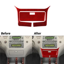 2Pcs Red Carbon Fiber Center Storage Cover Trim For Hyundai Azera 2006-2011