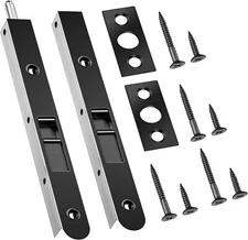 2 Pack Flush Bolt for Double Door, 7 Inch Heavy Duty Flush Latch Bolts, French D