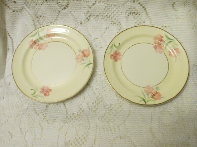 Two Vintage Taylor Smith Taylor Pink Carnation 6 1/4'' Bread Plates