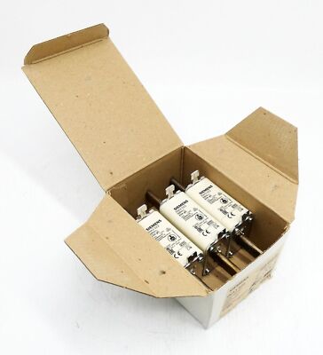 3x Siemens 3NA3022 63A NH0 gG 500VAC Sicherungseinsatz / Fuse links -unused/OVP-