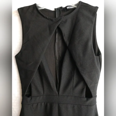 Missguided Black Cocktail Dress Sexy Cutout Bodycon Size 4 Chest 30" | eBay