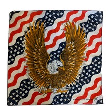 VTG Hav-A-Hank Flag Eagle Bandana Handkerchief USA Cotton Poly 15187