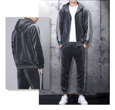 Mens Sweatsuits 2 Piece Velvet Tracksuit Jogger Sweat Suits Jogging Outfits