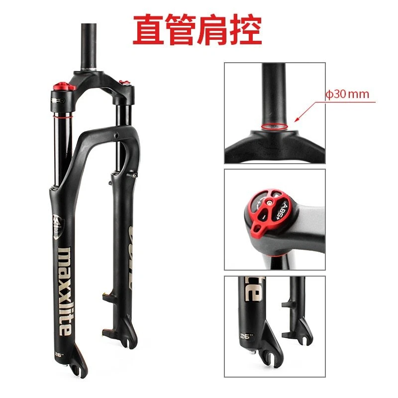 Horquilla delantera Fat Bicycle 20 26 pulgadas*4,0 neumáticos nieve playa bicicleta suspensión neumática eléctrica Foto 4 de 4