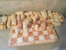 Chess  32 Pieces Board 13.75" Handmade Marble Chess Set