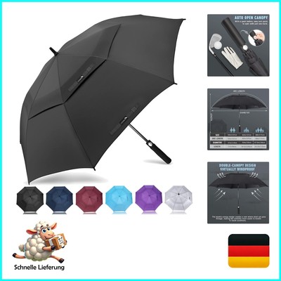 Large Windproof Umbrella, M/L/XL/XXL Golf Umbrella with Automatic Open/Close ...
