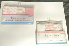 Baby Mode Signature Baby Washcloths-Infant hats: PINK - Great PLUSH shower Gift 