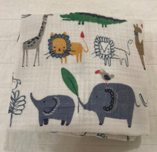 Pottery Barn Kids Playful Animals Changing Table Pad Cover Organic Cotton