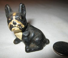 ANTIQUE US HUBLEY CAST IRON BOSTON TERRIER PUPPY DOG DESK PAPERWEIGHT TOY STATUE