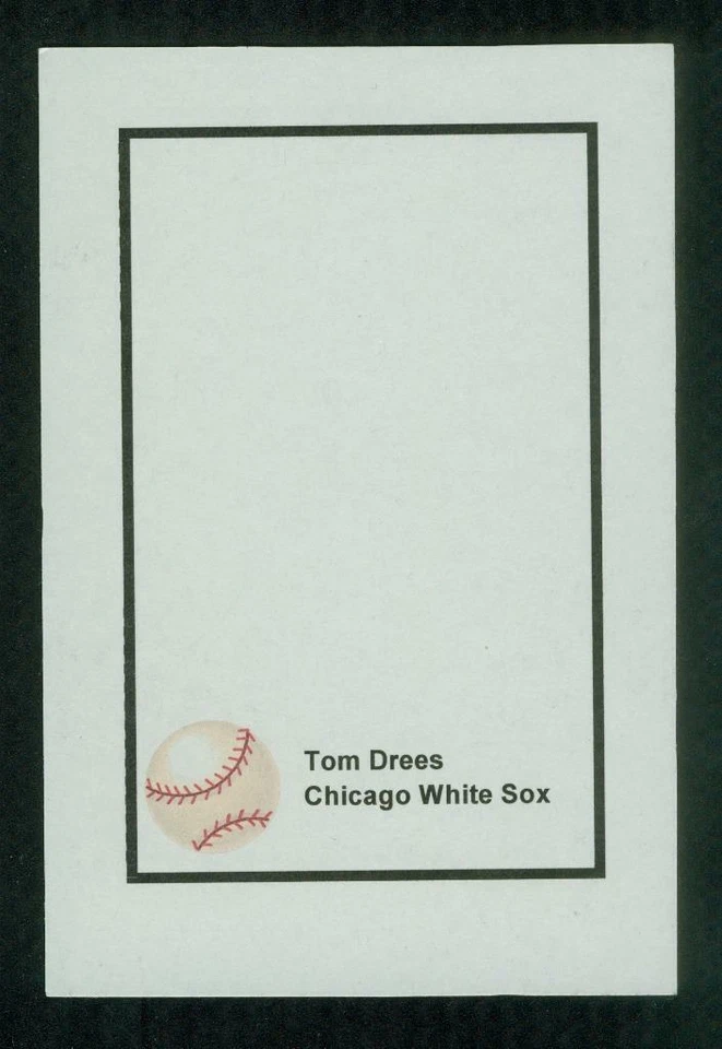 #0183, 4" x 6" Photo Card, Signed-Autographed, Tom Drees, Chicago White Sox - Image 2 of 2