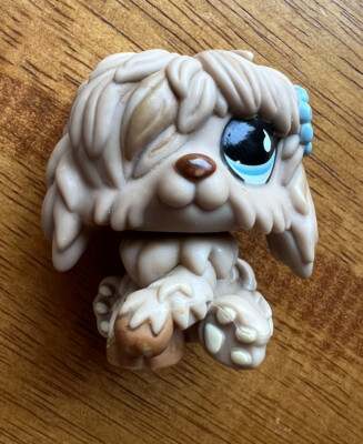 Littlest Pet Shop Authentic SHEEPDOG DOG 678 Brown With Blue