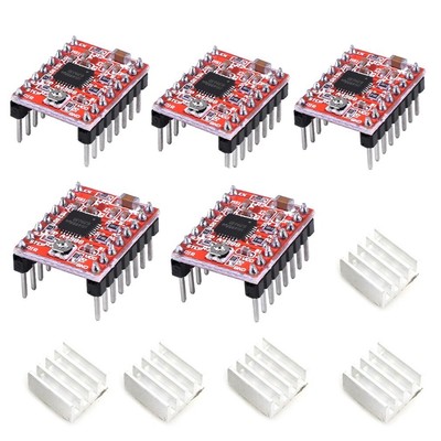 5Pcs A4988 Stepstick Stepper Motor Driver Module with Heat Sink for 3D6606