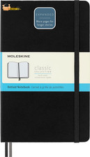 Classic Expanded Notebook, Hard Cover, Large 5" X 8.25" Dotted, Black, 400 Pa