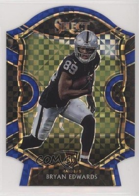 2020 Panini Select Concourse Blue Prizm Die-Cut Bryan Edwards #76 7l6