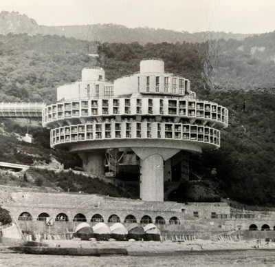 Photo UFO Building Unusual Brutalist Space-Age Architecture 80s Kurpaty Druzhba