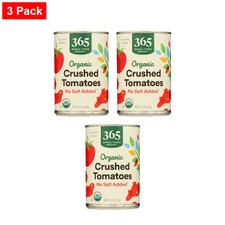 365 By WFM, Organic Crushed Tomatoes, No Salt Added, 15 Ounce - 3 Pack