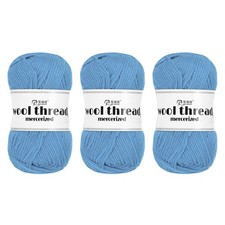 100 Wool Yarn,3 Skeins of 150g/5.29oz Per Skein 50g/109yards /Sky Blue