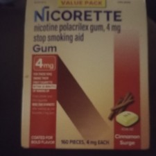 Nicorette Nicotine 4mg Stop Smoking Gum, Cinnamon Surge - 160 Count