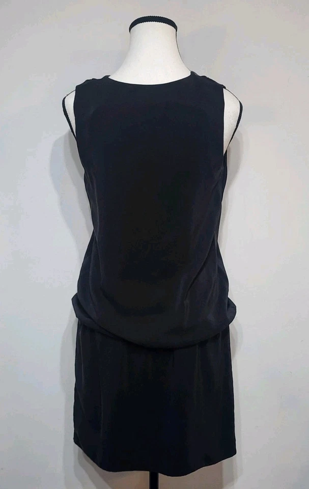 Amanda Uprichard Revolve Brody Dress in Black 100% Silk Size P US XS Deep V Edgy - Image 4 of 4