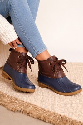 Sperry Duck Boots Women s  8.5 Waterproof Ankle Rain Boots. Coastal Classic