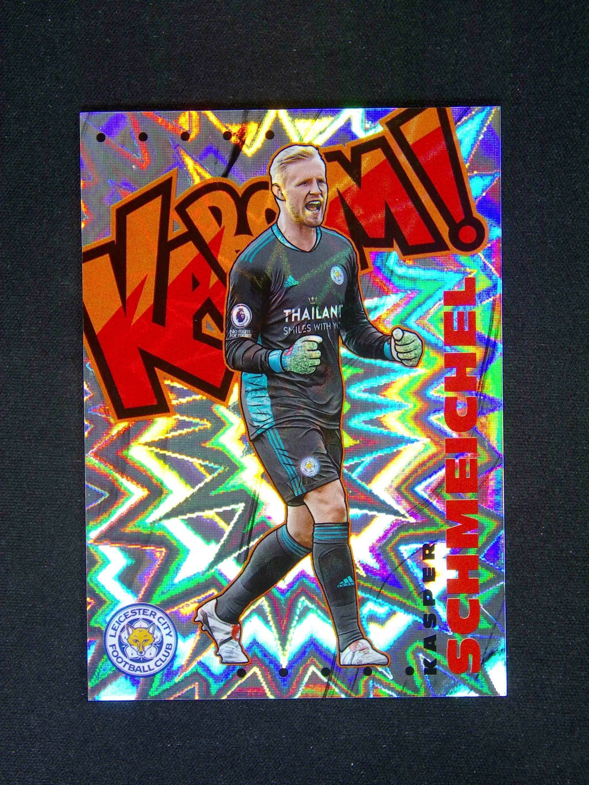2020-21 Panini Prizm Premier League Kasper Schmeichel #9 Kaboom Case Hit SSP