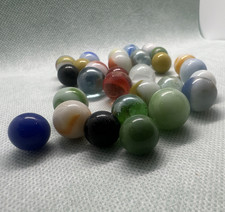 Mixed Lot Glass Toy Marbles Assorted Colors  Swirls Machine Made