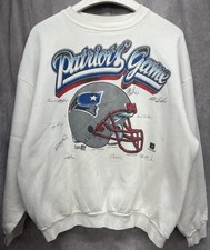 VINTAGE 1995 NEW ENGLAND PATRIOTS AUTOGRAPHED SWEATSHIRT XL TULTEX XPLOSION