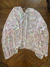 Women  s One Size Blush Pink Pink Floral Sheer Kimono