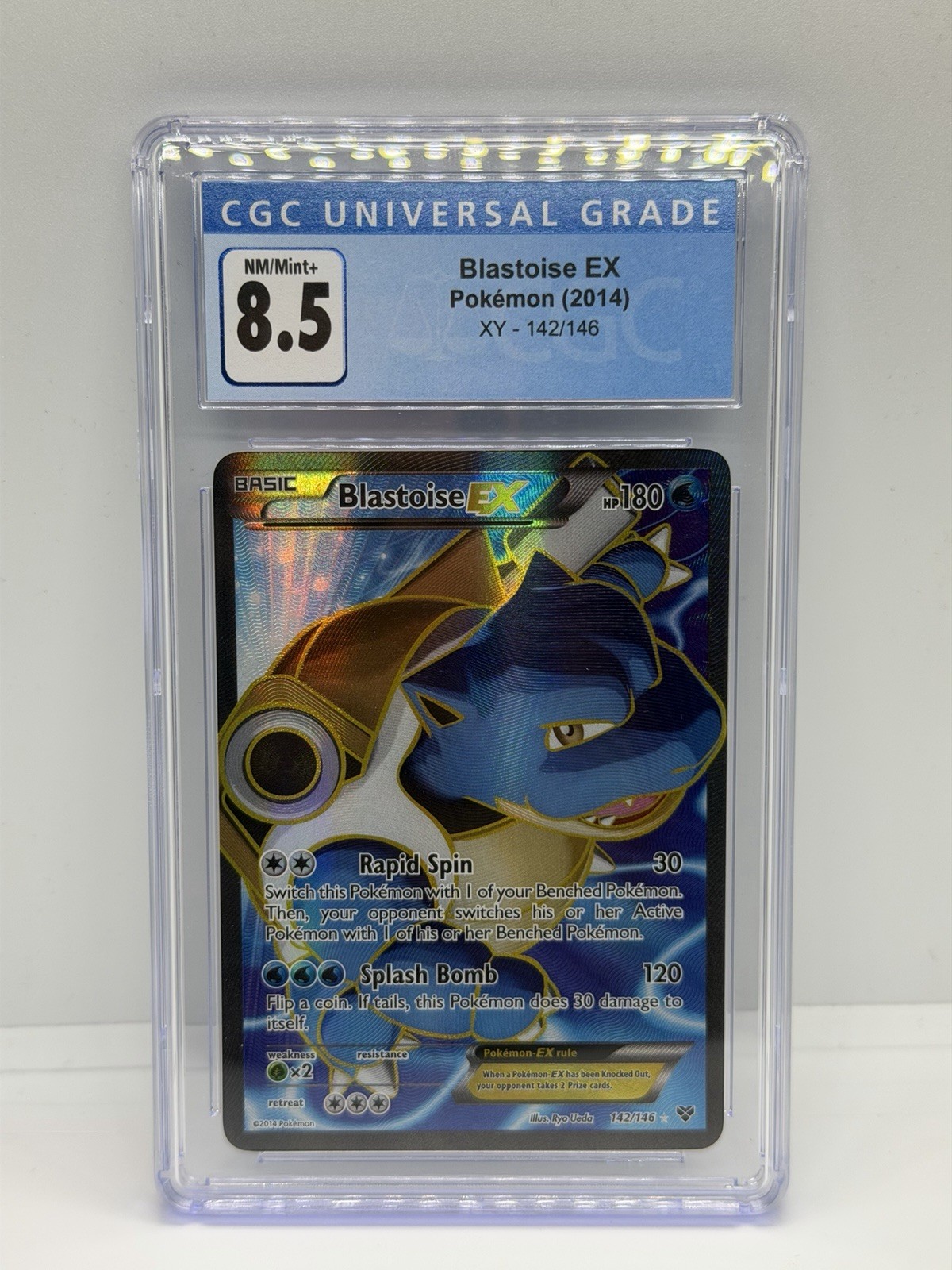 2014 Pokemon XY Full Art Blastoise EX 142/146 ~ CGC 8.5