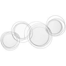 HOMCOM Metal Wall Art Decorative Mirror Decor Modern Wall Sculpture, Silver