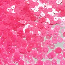 6mm Flat Sequins Pink Transparent Fluorescent Holo Glitter Sparkle Made in USA