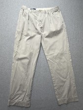 Polo Ralph Lauren Pants Mens 36x32 Beige Ethan Pleated Chino Casual Business