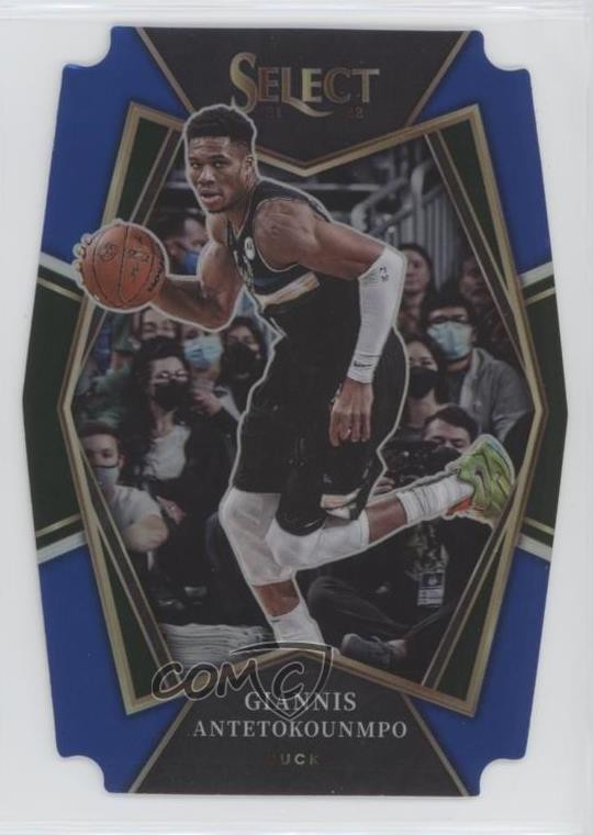 2021 Select Premier Level Blue Prizm Die-Cut /249 Giannis Antetokounmpo #140 s1i