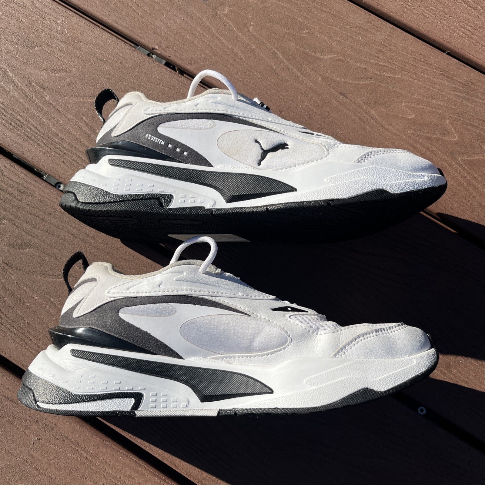 PUMA RS R System Mens Black and White Trainers Size 6 UK EU 39 image 3
