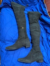 Prada Velluto Stretch Nero Over Knee Boots Black Velvet EU 39.5 US 9.5