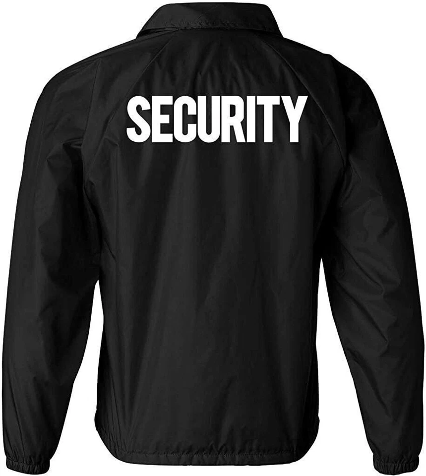 Men's Security Jacket Event Staff Windbreaker Front Back Silk Screen Print - Image 2 of 3
