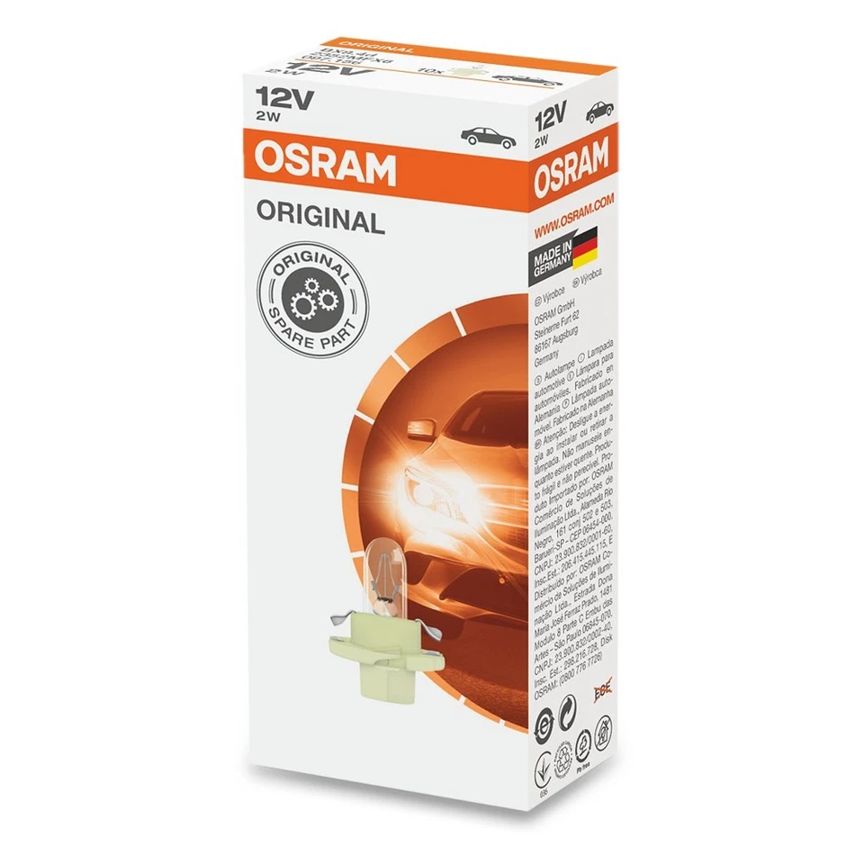 OSRAM bx8 4d 2W 2352MFX6 GLÜHLAMPE 12V INSTRUMENTENBELEUCHTUNG 10x STÜCK - Bild 3 von 4