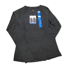 Spyder Active Top Women Size LARGE Gray Long Sleeve Zipper Pocket Stretch NWT