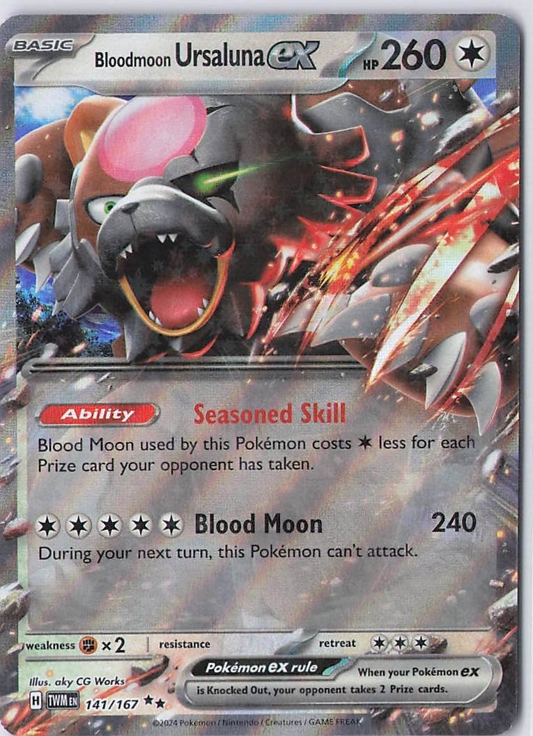 Bloodmoon Ursaluna ex 141/167 Double Rare Twilight Masquerade Pokemon Holo NM
