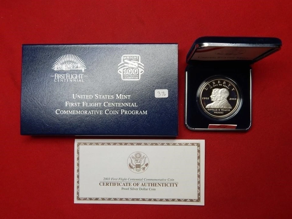 2003 First Flight Centennial Commorative Silver Dollar $1 ~ Free USA Shipping - Image 3 of 4