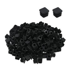 Coshar 200Pcs 5/8" OD Square Tube End Cap 5/16" ID Black